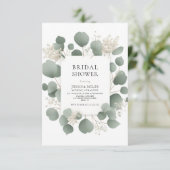 Minimalistisch Elegant Eucalyptus Vrijgezellenfees Kaart (Staand voorkant)