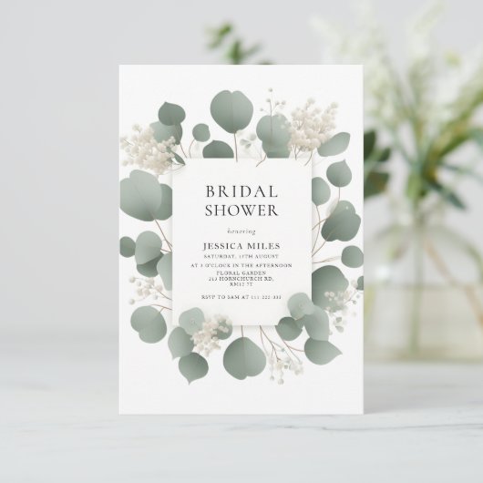 Minimalistisch Elegant Eucalyptus Vrijgezellenfees Kaart (Staand voorkant)