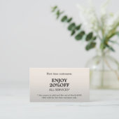 Minimalistisch Elegant Faux Silver Beauty Coupon (Staand voorkant)