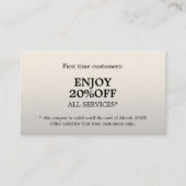 Minimalistisch Elegant Faux Silver Beauty Coupon (Voorkant)