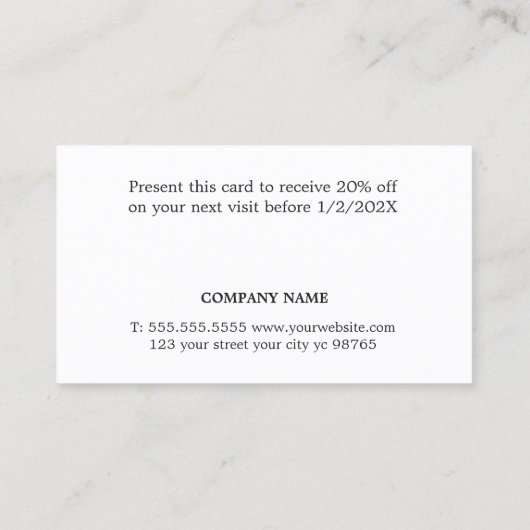 Minimalistisch elegant Faux Silver Coupon (Achterkant)