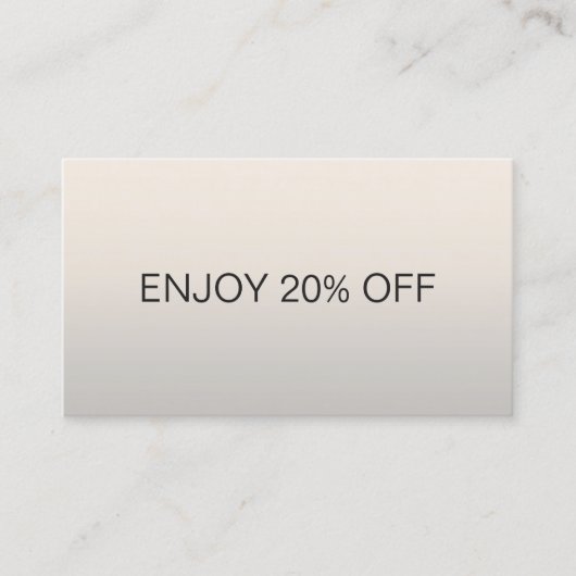 Minimalistisch elegant Faux Silver Coupon (Voorkant)