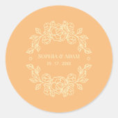 Minimalistisch Elegant Floral Simon Ronde Sticker (Voorkant)