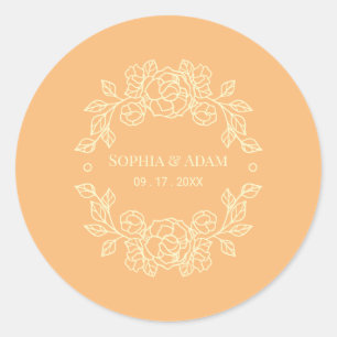 Minimalistisch Elegant Floral Simon Ronde Sticker