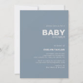 Minimalistisch Elegant Foral Blue Baby shower Kaart (Voorkant)