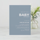 Minimalistisch Elegant Foral Blue Baby shower Kaart (Staand voorkant)