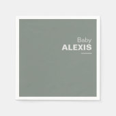 Minimalistisch Elegant Foral Green Baby shower Servet (Voorkant)