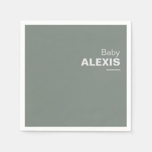 Minimalistisch Elegant Foral Green Baby shower Servet