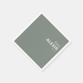 Minimalistisch Elegant Foral Green Baby shower Servet (Hoek)