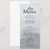 Minimalistisch Elegant Forest Woodland Dinner Menu (Voorkant / Achterkant)