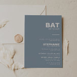 Minimalistisch elegant formaal blauw bat Mitzvah Kaart<br><div class="desc">Deze minimalistische elegante formele blauwe vleermuis mitzvah-uitnodiging is perfect voor een eenvoudige religieuze feestdag. Het ontwerp kenmerkt een mooie doopvont in een blauwe achtergrond om uw gebeurtenis te belichamen.</div>