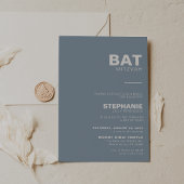 Minimalistisch elegant formaal blauw bat Mitzvah Kaart