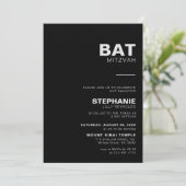 Minimalistisch elegant formaal zwart bat Mitzvah Kaart (Staand voorkant)