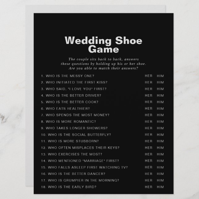 Minimalistisch Elegant Formal Black Wedding Shoe G (Voorkant / Achterkant)