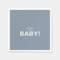 Minimalistisch Elegant Formal Blue Oh Baby shower
