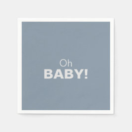 Minimalistisch Elegant Formal Blue Oh Baby shower Servet
