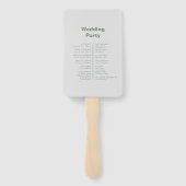 Minimalistisch Elegant Formal Green Wedding Progra Handwaaier (Achterkant)