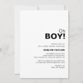 Minimalistisch Elegant Formal Oh Boy Baby shower Kaart (Voorkant)