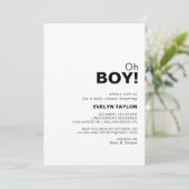 Minimalistisch Elegant Formal Oh Boy Baby shower Kaart (Staand voorkant)