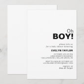 Minimalistisch Elegant Formal Oh Boy Baby shower Kaart (Voorkant / Achterkant)