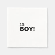 Minimalistisch Elegant Formal Oh Boy Baby shower Servet