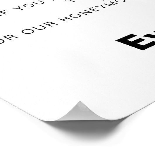 Minimalistisch Elegant Formal Wedding Honeymoon Fo Poster (Hoek)