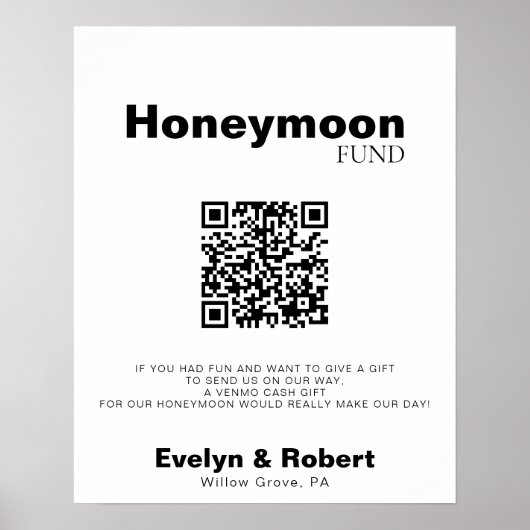 Minimalistisch Elegant Formal Wedding Honeymoon Fo Poster (Voorkant)