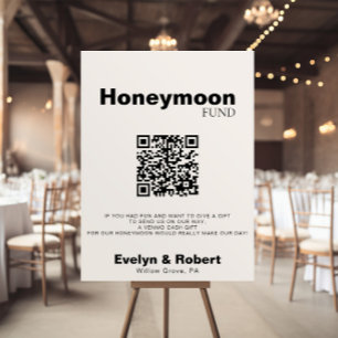 Minimalistisch Elegant Formal Wedding Honeymoon Fo Poster