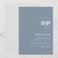 Minimalistisch elegant formeel blauw Sip en zie