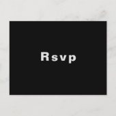 Minimalistisch elegant formeel zwart huwelijk Rsvp Briefkaart (Voorkant)