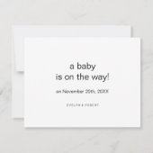 Minimalistisch Elegant Formele Kaart van de Aankon (Achterkant)