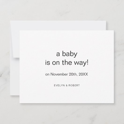 Minimalistisch Elegant Formele Kaart van de Aankon (Achterkant)