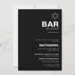 Minimalistisch elegant formele zwarte balk Mitzvah Kaart<br><div class="desc">Deze minimalistische elegante formele uitnodiging voor een zwarte bar mitzvah is perfect voor een traditionele religieuze feestdag. Het ontwerp kenmerkt een mooie doopvont in een zwarte witte achtergrond om uw gebeurtenis aan te vullen.</div>