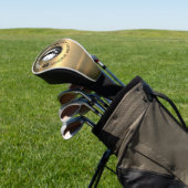 Minimalistisch Elegant Geborsteld Goud Golfontwerp Golfheadcover (Insitu)