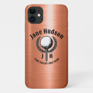Minimalistisch Elegant Geborsteld Koper Golf Desig Case-Mate iPhone Case