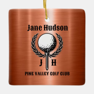 Minimalistisch Elegant Geborsteld Koper Golf Desig Keramisch Ornament