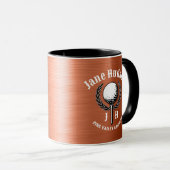 Minimalistisch Elegant Geborsteld Koper Golf Desig Mok (Voorkant rechts)