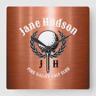 Minimalistisch Elegant Geborsteld Koper Golf Desig Vierkante Klok