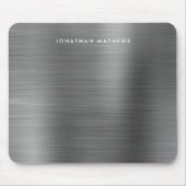 Minimalistisch elegant geborsteld metalen zilver g muismat (Voorkant)