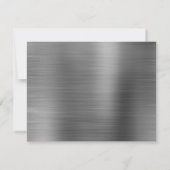 Minimalistisch elegant geborsteld metalen zilver g notitiekaartje (Achterkant)
