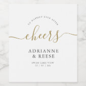 Minimalistisch Elegant Gold en Black Wedding Wijn Etiket (Enkel label)