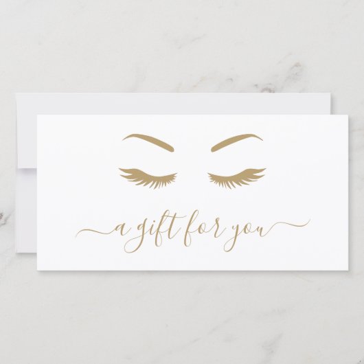 Minimalistisch Elegant Gold Lashes Cadeaucertifica (Voorkant)