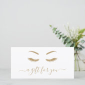 Minimalistisch Elegant Gold Lashes Cadeaucertifica (Staand voorkant)