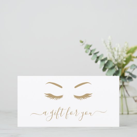 Minimalistisch Elegant Gold Lashes Cadeaucertifica (Staand voorkant)
