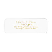 Minimalistisch Elegant Golden Wedding Retouradres Etiket (Voorkant)