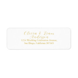 Minimalistisch Elegant Golden Wedding Retouradres Etiket