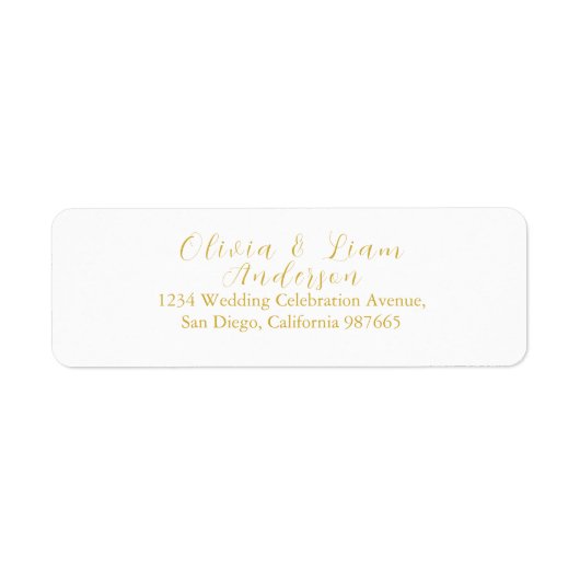 Minimalistisch Elegant Golden Wedding Retouradres Etiket (Voorkant)