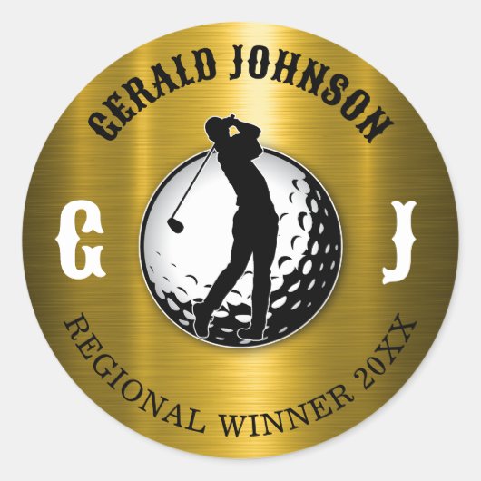 Minimalistisch Elegant Golf Design Klassieke Ronde Ronde Sticker (Voorkant)