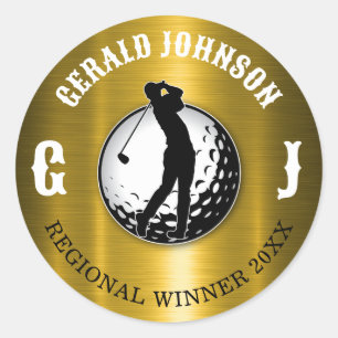 Minimalistisch Elegant Golf Design Klassieke Ronde Sticker