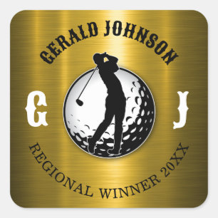 Minimalistisch Elegant Golf Design Klassieke Ronde Vierkante Sticker